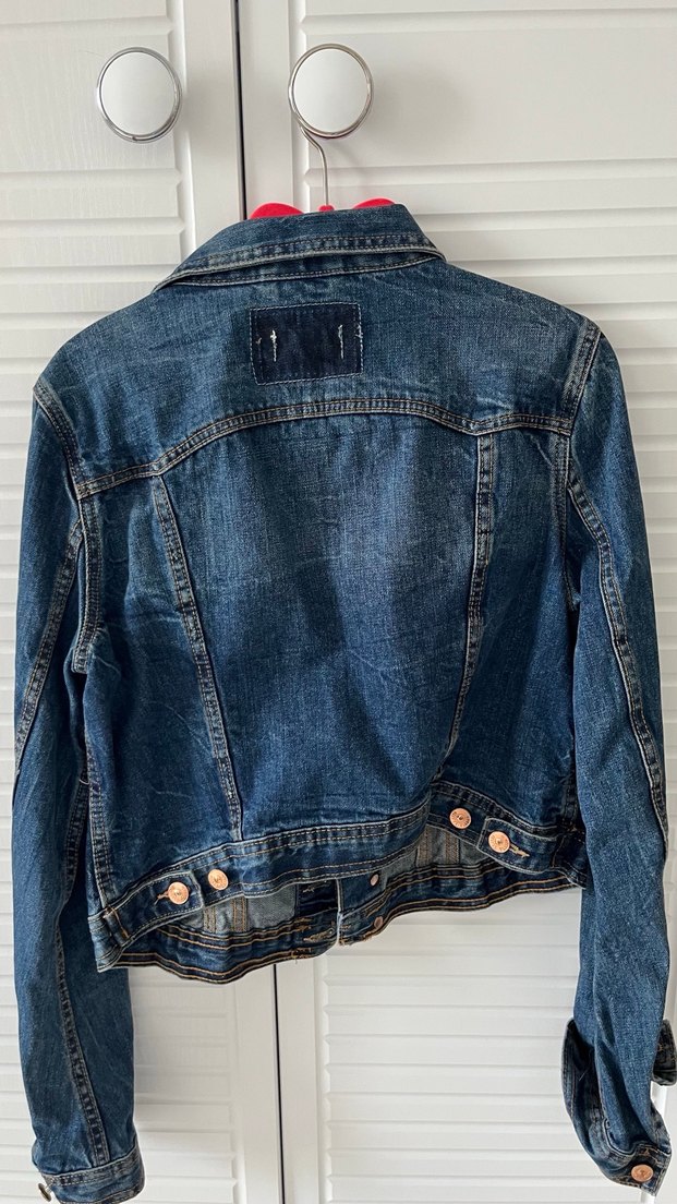 Düğmeli Mavi Kadın Denim Ceket - Görsel 2