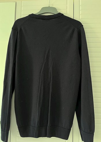 Siyah Erkek V Yaka Triko Sweatshirt - Görsel 2