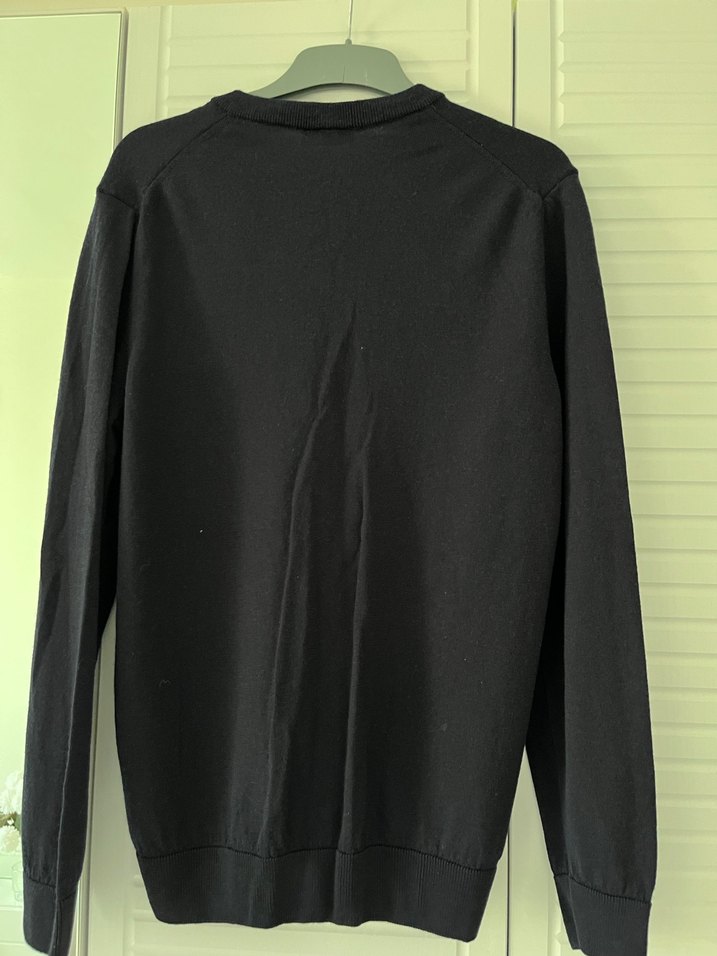 Siyah Erkek V Yaka Triko Sweatshirt - Görsel 2