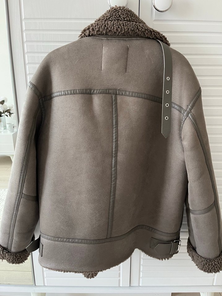 Kahverengi Kürklü Süet Kadın Kış Ceketi - Görsel 3