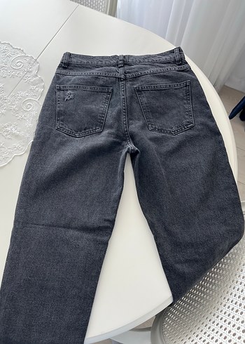 Gri Kadın Salaş Denim Pantolon - Görsel 3
