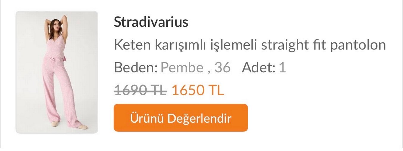 Pembe Nakışlı Dantel Detaylı Keten Kadın Pantolon - Görsel 5