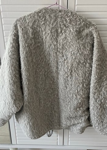 Gri Örgü Midi kaban - Görsel 2