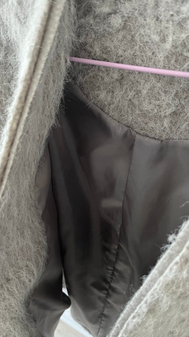 Gri Örgü Midi kaban - Görsel 3