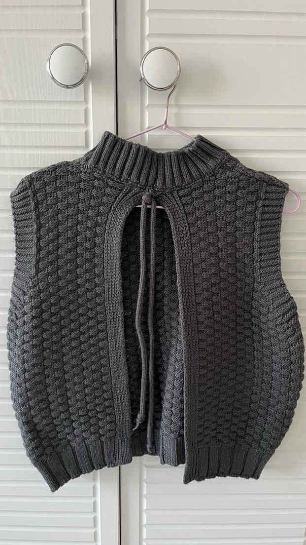 Gri Boğazlı Örgü Kadın Süveter - Görsel 2