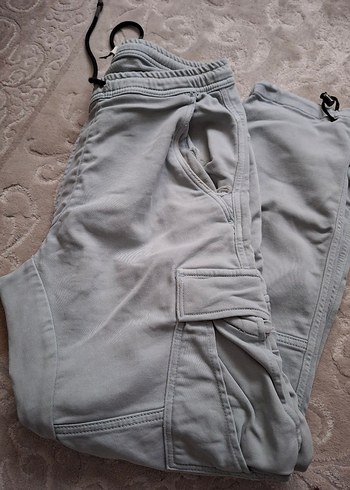 Gri Bol Kesim Kemerli Erkek Outdoor Pantolon - Görsel 10