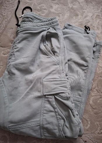 Gri Bol Kesim Kemerli Erkek Outdoor Pantolon - Görsel 9