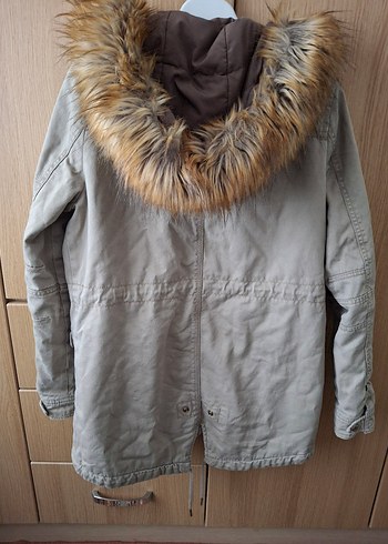 Bej Kürklü Midi Kadın Mont - Görsel 8