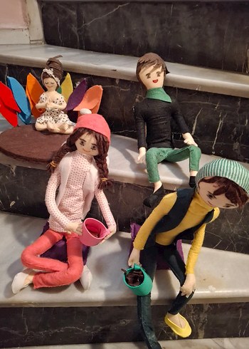 Renkli Kıyafetli El Yapımı Keçe Bebekler - Görsel 2