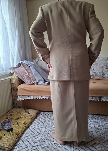 Bej Uzun Kollu Kadın Ofis Takımı - Görsel 2