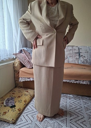 Bej Uzun Kollu Kadın Ofis Takımı - Görsel 3