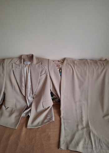 Bej Uzun Kollu Kadın Ofis Takımı - Görsel 4