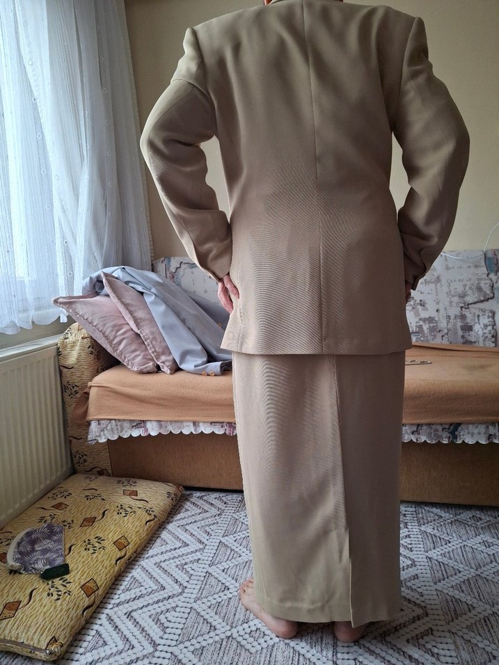 Bej Uzun Kollu Kadın Ofis Takımı - Görsel 2