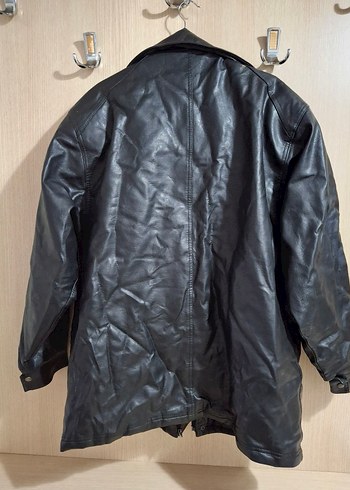 Erkek Siyah Deri Biker Ceket - Görsel 3