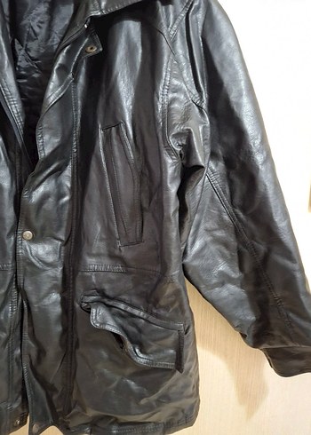 Erkek Siyah Deri Biker Ceket - Görsel 12