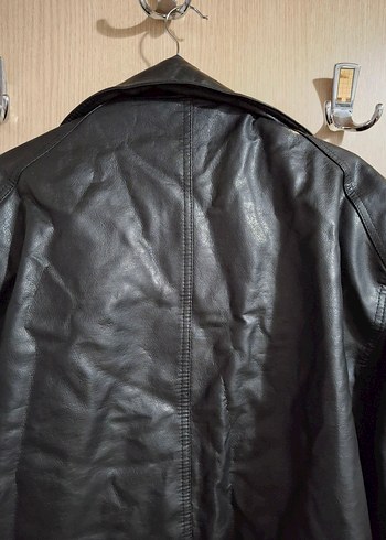 Erkek Siyah Deri Biker Ceket - Görsel 4