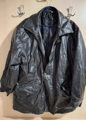 Erkek Siyah Deri Biker Ceket - Görsel 2