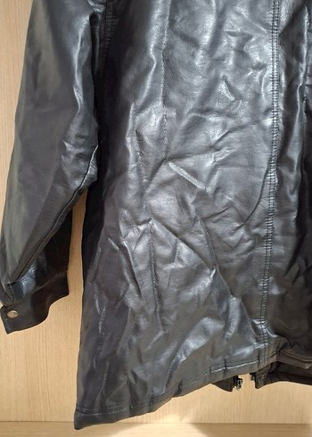 Erkek Siyah Deri Biker Ceket - Görsel 8