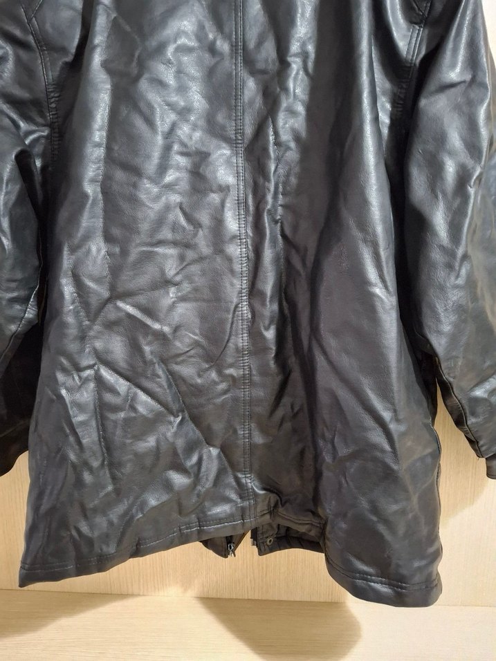 Erkek  Siyah Deri Biker Ceket - Görsel 5