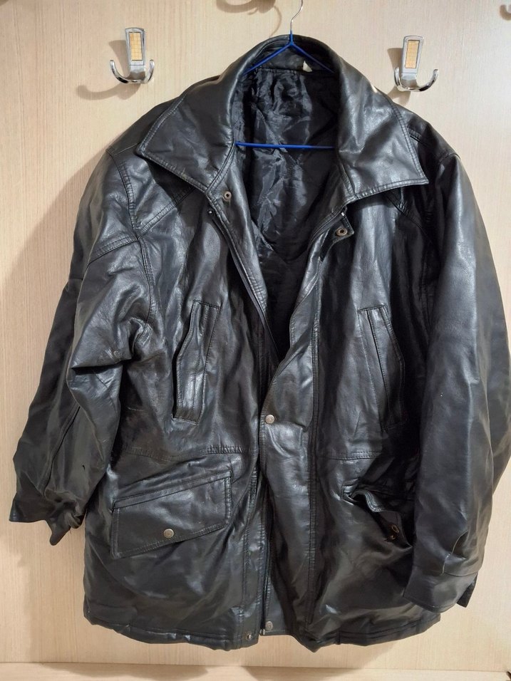 Erkek  Siyah Deri Biker Ceket - Görsel 2