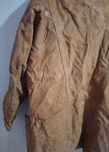 Düğmeli Kahverengi Deri Erkek Ceket Mont - Görsel 4