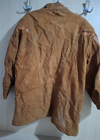 Düğmeli Kahverengi Deri Erkek Ceket Mont - Görsel 2