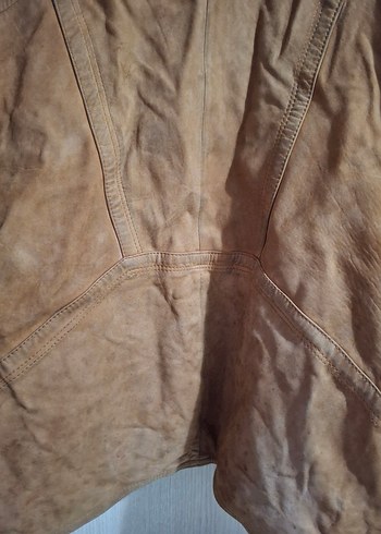 Düğmeli Kahverengi Deri Erkek Ceket Mont - Görsel 7