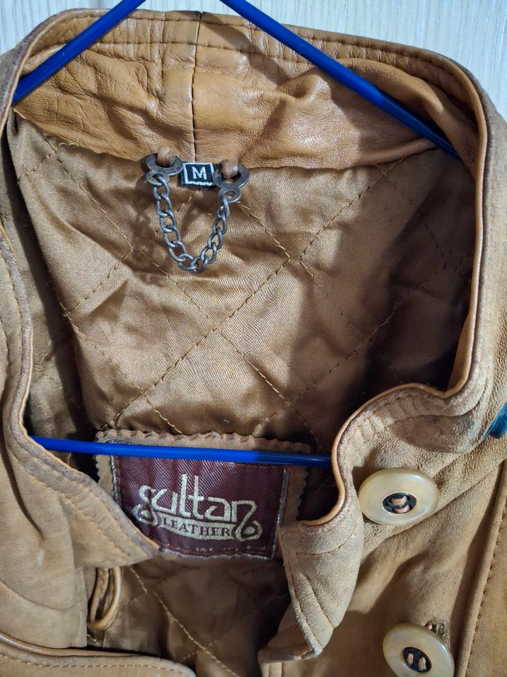 Düğmeli Kahverengi Deri Erkek Ceket Mont - Görsel 3