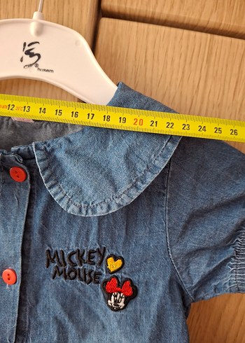 24-36 Ay Beden Kız Çocuk Nakışlı Denim Elbise