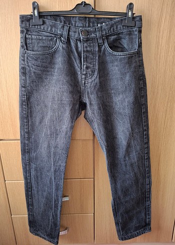 Diğer Koyu Gri Yikamali Slim Fit Jean