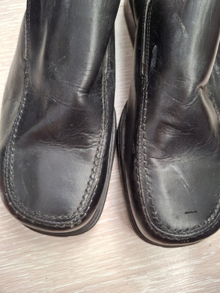 Siyah Parlak Erkek Klasik Goth Bot - Görsel 4