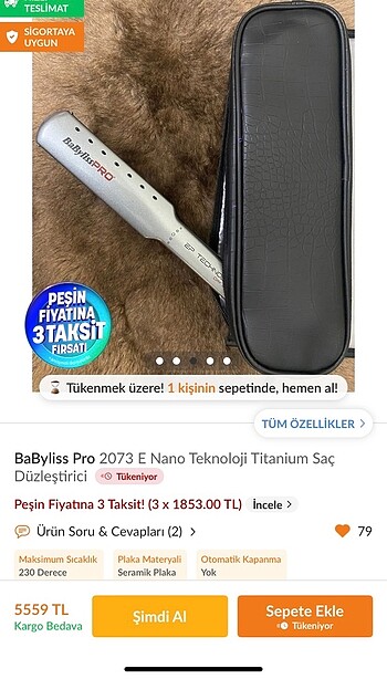 Babyliss pro saç düzleştirici