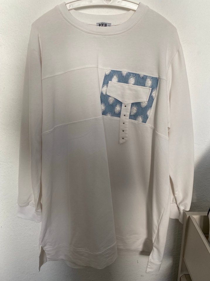 Beyaz Uzun Kollu tunik - Görsel 2