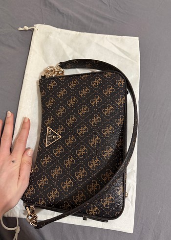 Kahverengi Baskılı Guess Kadın Omuz Çantası - Görsel 5