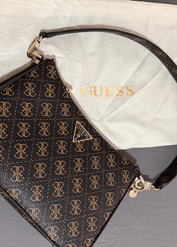 Kahverengi Baskılı Guess Kadın Omuz Çantası - Görsel 4