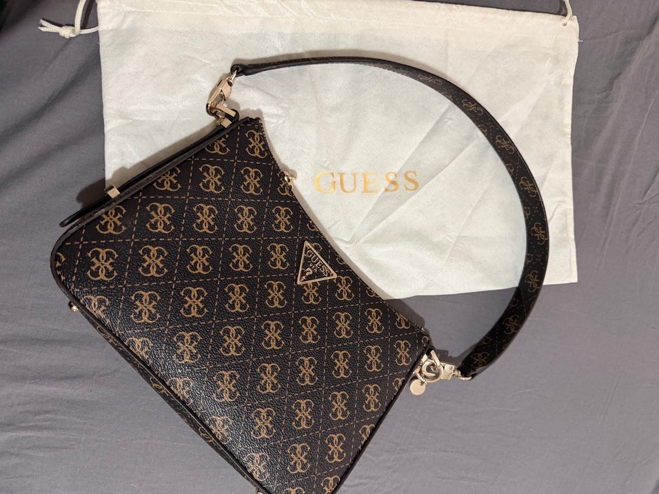 Kahverengi Baskılı Guess Kadın Omuz Çantası - Görsel 4