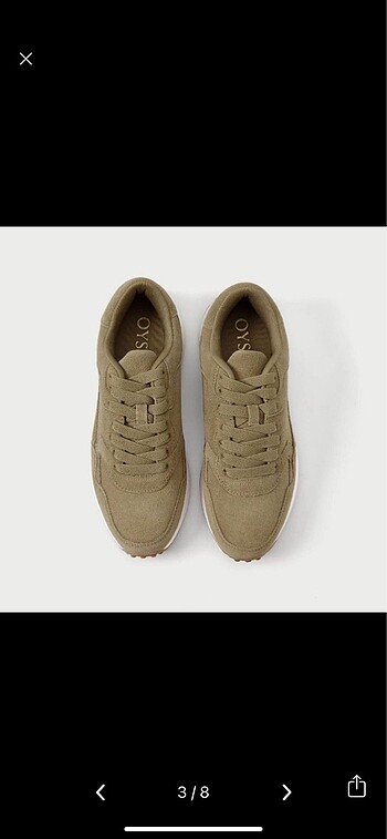 40 Beden Oysho deri sneakers (bej rengi)