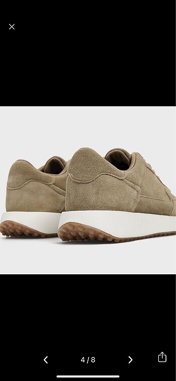 40 Beden camel Renk Oysho deri sneakers (bej rengi)