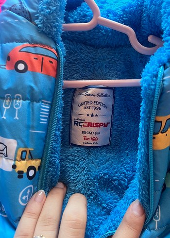 Renkli Desenli Mavi Bebek Tulumu - Görsel 3