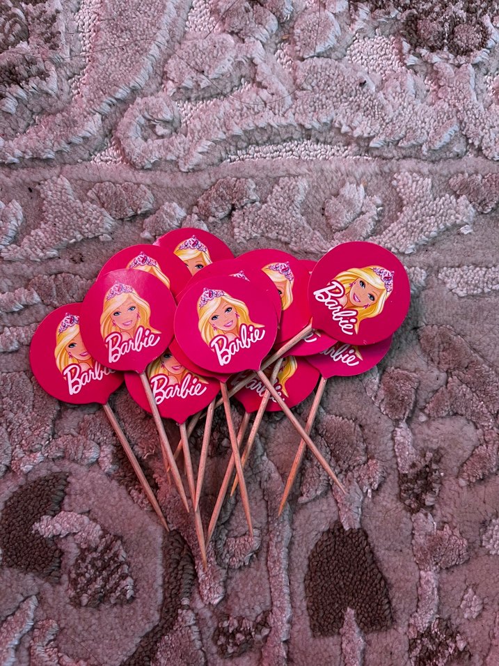 Barbie Temalı Pembe doğum günü süsleri - Görsel 3