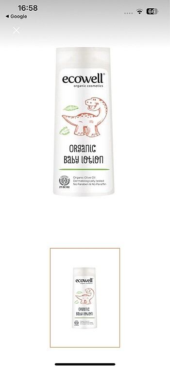 Ecowell organıc baby lotion
