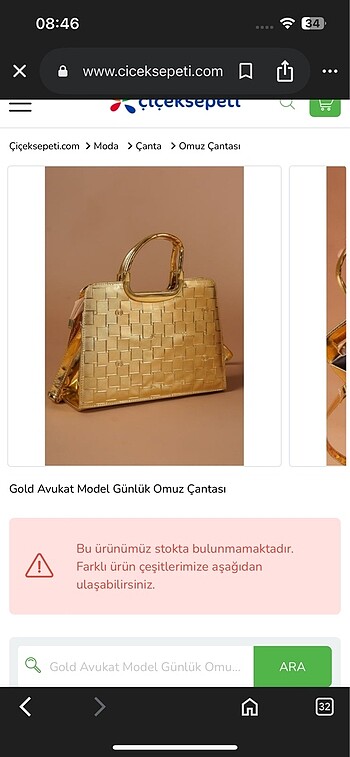 Gold kol çantası