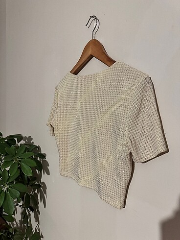 m Beden ten rengi Renk Koton Özel Kısa Kollu Crop Bluz