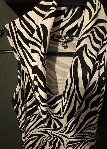 s Beden çeşitli Renk Degaje yaka zebra elbise