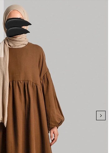 Keten Kumaşlı Camel Renk Uzun Salaş Elbise
