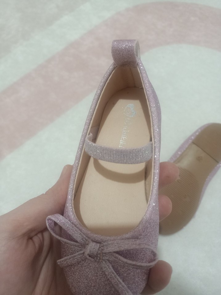 Kız Çocuk Pembe lila  Fiyonk Detaylı Babet - Görsel 2