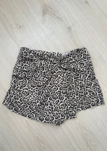 Stradivarius leopar keten şort etek