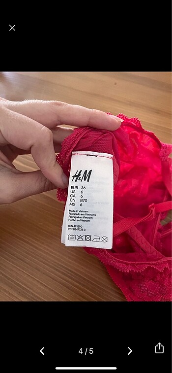 36 Beden pembe Renk H&M bustiyer