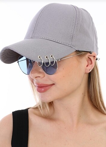 Unisex Üç Halkalı Piercing Şapka Kep 