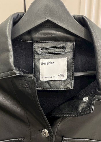 Düğmeli Siyah Deri Kadın Ceket - Görsel 2